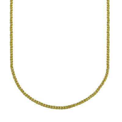 Womens 14K Gold 18 Inch Wheat Chain Necklace