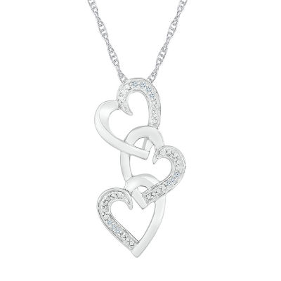 Womens Diamond Accent Natural White Diamond Sterling Silver Heart