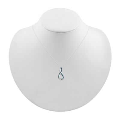 Womens Diamond Accent Natural Blue Diamond Sterling Silver Infinity 18 Inch Pendant Necklace