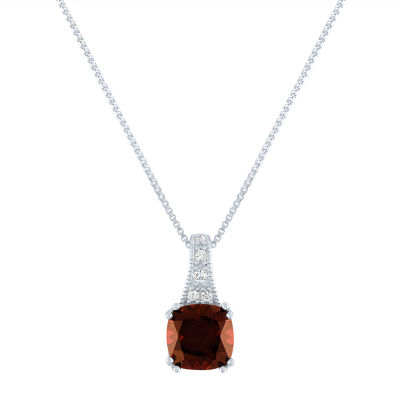 Belinda Jewelz Sterling Silver Halo Cushion 8mm Amethyst Pendant Necklace With Free 18" Chain - February Birthstone