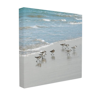 Stupell Industries Sandpipers Flock Sandy Beach Shore Canvas Art