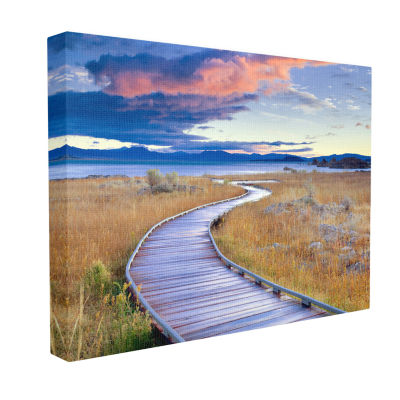 Stupell Industries Coastal Boardwalk Sunset Canvas Art