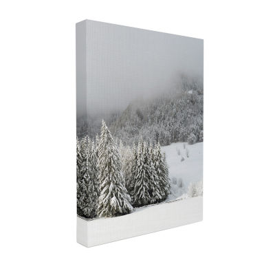 Stupell Industries Winter Snowscape Woodland Trees Canvas Art