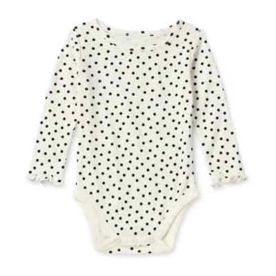 Okie Dokie Baby Girls Round Neck Long Sleeve Bodysuit