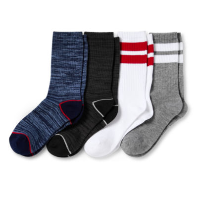 Thereabouts Little & Big Boys 4 Pair Crew Socks