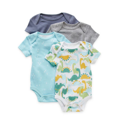 Okie Dokie Baby Boys 4-pc. Crew Neck Short Sleeve Bodysuit