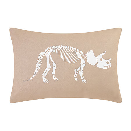 Under the Stars Kids Glow In The Dark Dino Throw Pillow, One Size, Brown