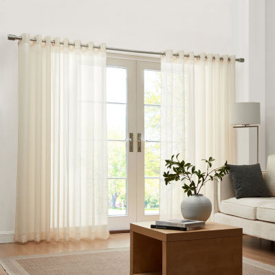 Elrene Home Fashions Carmen Extra Wide Indoor/Outdoor Sheer Grommet Top Single Curtain Panel