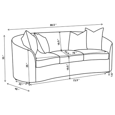 Rainn Curved Slope-Arm Sofa