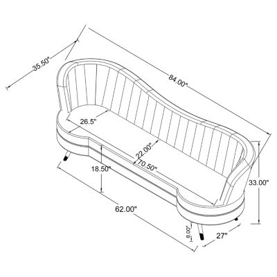 Sophia Curved Slope-Arm Sofa