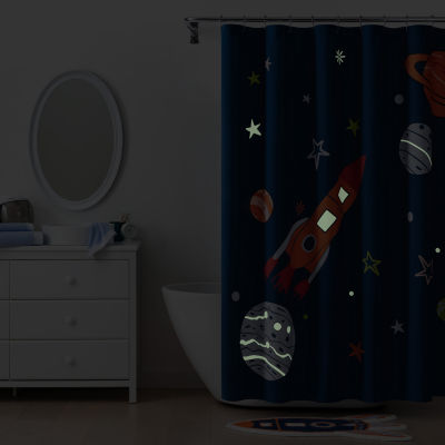 Under the Stars Kids Spaceship Shower Curtain