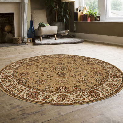 Como Kashan Traditional Oriental Indoor Round Area Rug