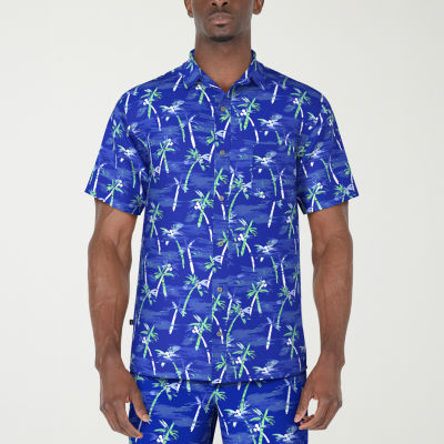 PGA TOUR Mens Regular Fit Short Sleeve Button-Down Shirt
