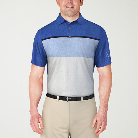 PGA TOUR No Mens Regular Fit Short Sleeve Polo Shirt, Medium, Blue
