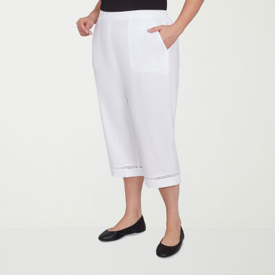 Alfred Dunner Rise And Shine Womens Plus Straight Capri Pant