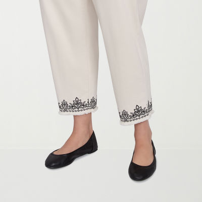 Alfred Dunner Natural Instinct Womens Plus Stretch Fabric Straight Mid Rise Ankle Pant