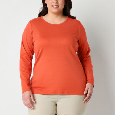 St. John's Bay Womens Crew Neck Long Sleeve T-Shirt
