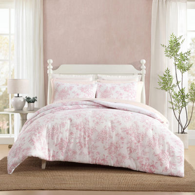 Laura Ashley Delphine Poly Waffle Midweight Comforter Set