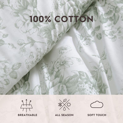 Laura Ashley Toile Delight Midweight Comforter Set