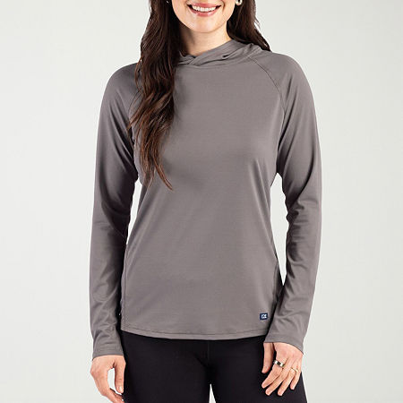 CUTTER & BUCK Womens Long Sleeve Hoodie, Large, Gray