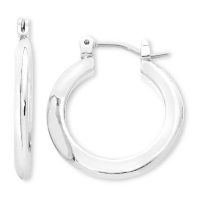 Liz Claiborne® Silver-Tone Tube Hoop Earrings