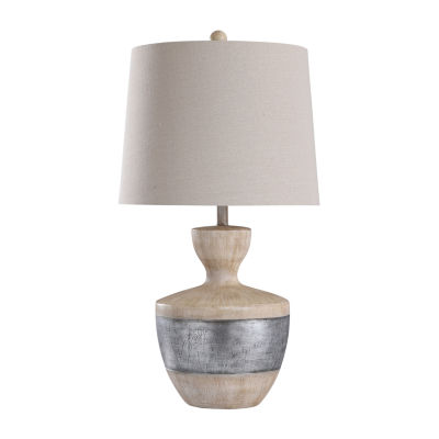 Stylecraft Haverhill 17 W Tan & Silver Table Lamp