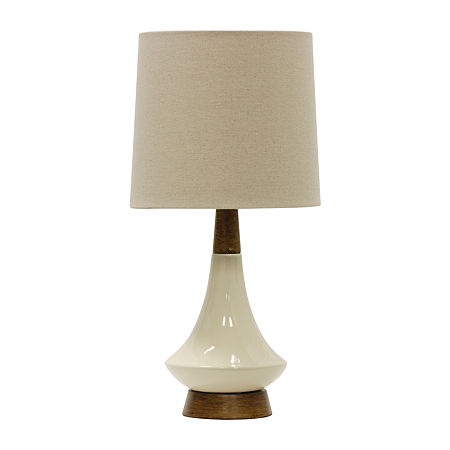 Stylecraft Faux Wood Table Lamp, One Size, White