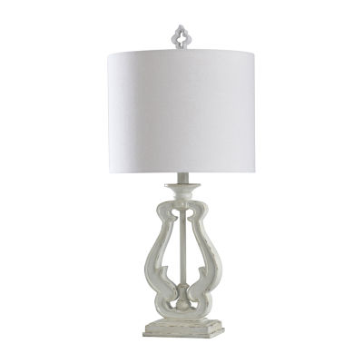 Stylecraft 12 W Distressed White Table Lamp