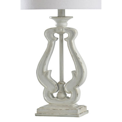 Stylecraft 12 W Distressed White Table Lamp