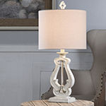 Stylecraft 12 W Distressed White Polyresin Table Lamp