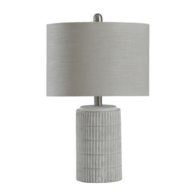 Stylecraft Joni Distressed Gray And White Steel Table Lamp