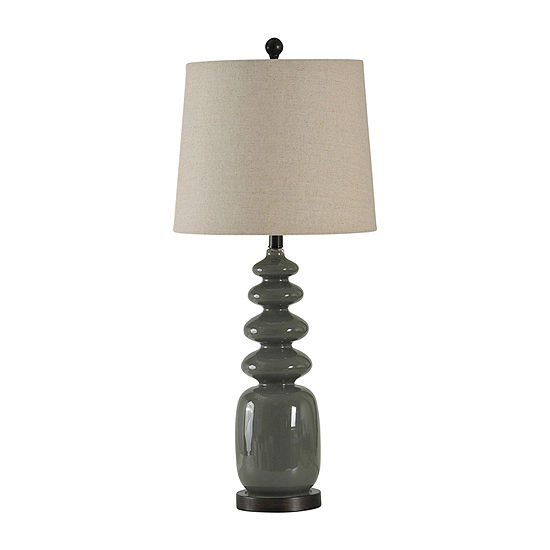Stylecraft 14 W Dark Gray Glass Table Lamp