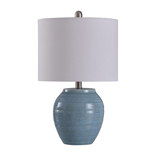 Stylecraft 12.5 W Light Blue Crackle Ceramic Table Lamp