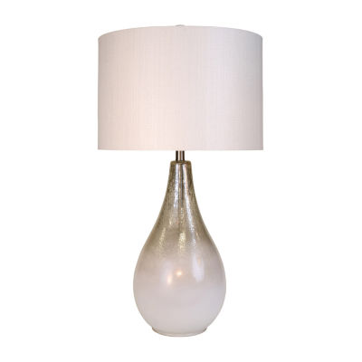 Stylecraft 18 W Mercury And White Glass Table Lamp