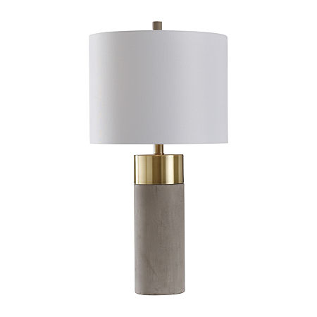 Stylecraft 14 W Brass & Natural Table Lamp, One Size, Yellow