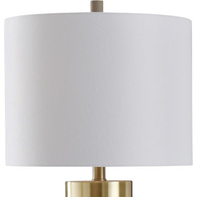 Stylecraft 14 W Brass & Natural Metal Table Lamp