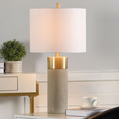 Stylecraft 14 W Brass & Natural Metal Table Lamp