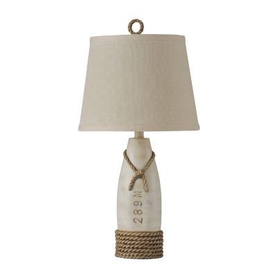 Stylecraft 13 W Distressed White Table Lamp