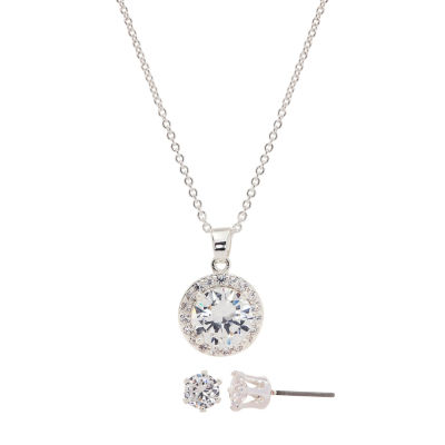 Sparkle Allure 2pc. Cubic Zirconia Pure Silver Over Brass Jewelry Set