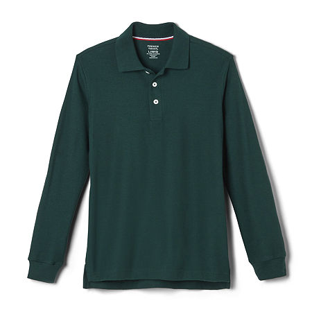 French Toast Little & Big Boys Long Sleeve Polo Shirt, X-large, Green