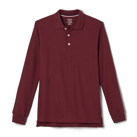 French Toast Little & Big Boys Long Sleeve Polo Shirt, X-large, Red