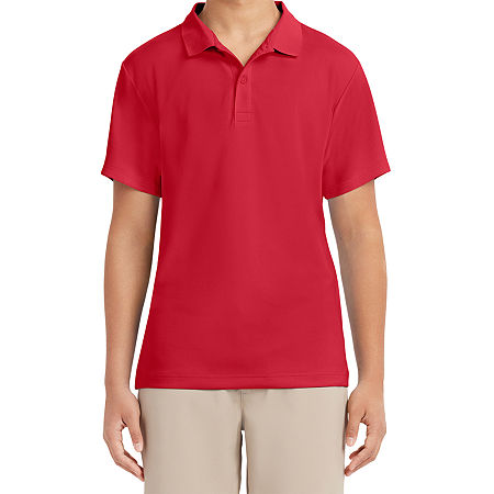 IZOD Young Mens Short Sleeve Performance Polo Shirt, Medium, Red