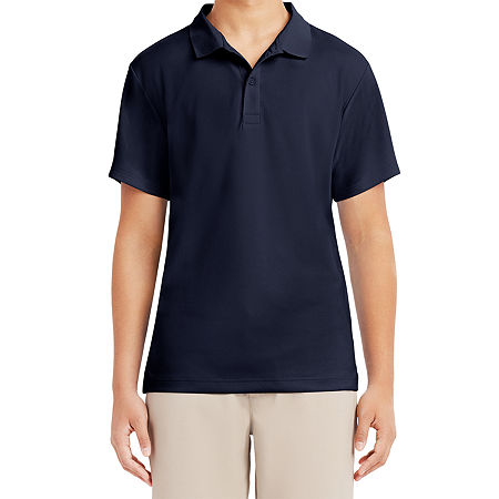 IZOD Young Mens Short Sleeve Performance Polo Shirt, Large, Blue