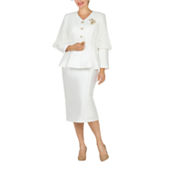 Le Suit 2-pc. Skirt Suit, Color: Natural White - JCPenney