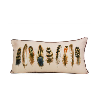Donna Sharp Mojave Red Feather Rectangular Throw Pillow