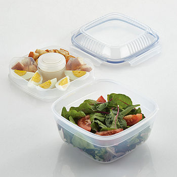 LocknLock On the Go Meals Salad Container Set, 6-Piece, Clear - On