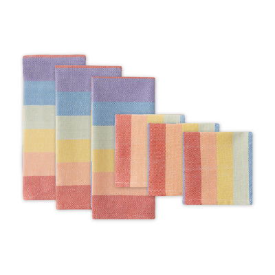 Ritz Spring Multicolor Cotton Pebble Bar Mop Dish Cloth Set of 6