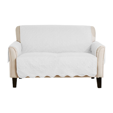 Linery Medallion Loveseat Protector In White