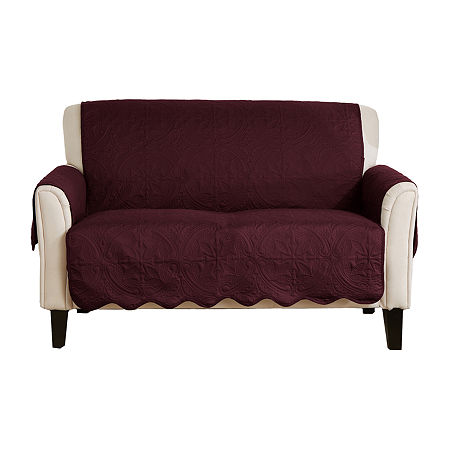 Linery Medallion Loveseat Protector In Red