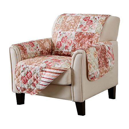 Linery Floral Chair Protector In Pink